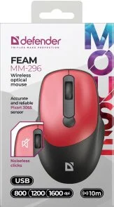 Фото: Миша Defender Feam MM-296 Wireless Red (52299) № 5 | KTC