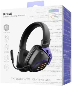 Фото: Гарнітура Proove Gaming Rage APP WL/BT/USB Black/Purple (WHRG00020001) № 9 | KTC