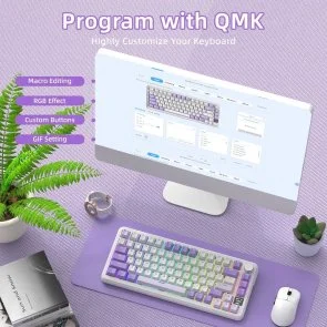 Фото: Клавіатура Attack Shark X85 Pro ENG/UKR WL/BT/USB Lavender (X85PROL_AS) № 7 | KTC