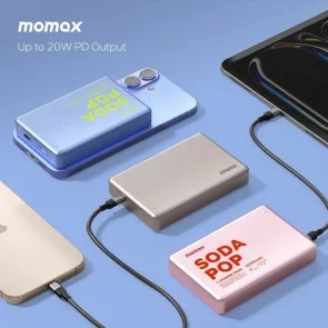 Фото: Батарея універсальна Momax 1-Power Pass 10000mAh 20W / Qi2 15W Blue (IP137AB) № 5 | KTC