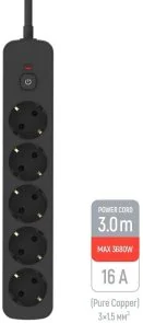 Фото: Мережевий фільтр ColorWay CW-PSEA1653BK 5/3m Black № 6 | KTC