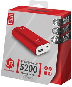 Батарея універсальна Trust Urban Revolt Cinco PowerBank 5200 mAh червона/біла