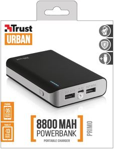 Батарея універсальна Trust Primo Power Bank 8800 mAh чорна