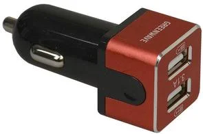 Фото: Автомобільний зарядний пристрій GREENWAVE CH-CC-231 2xUSB 3.1A чорний/червоний № 3 | KTC