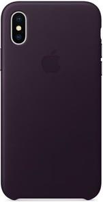 Чохол Apple for iPhone X - Leather Case Dark Aubergine (MQTG2ZM/A)