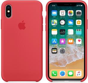 for iPhone X - Silicone Case Red Raspberry