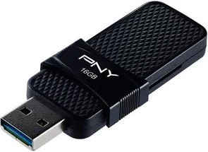 Фото: Флешка USB PNY OTG Duo-Link Black 16GB P-FD16GOTGSLMB-GE Black № 2 | KTC