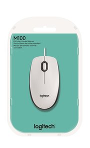 Миша Logitech M100 White (L910-005004)