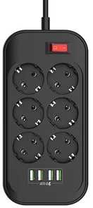 Фото: Мережевий фільтр ColorWay CW-CHE64B 4xUSB 6/2m Black № 3 | KTC