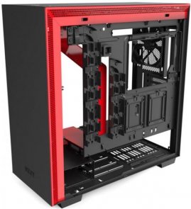 ATX, NZXT H710, No PSU, Fan 3x12cm, 1x14cm, 2xUSB3.0, 1xType-C, Matte Black/Red, прозора бокова стінка