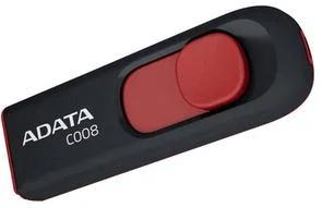 Фото: Флешка USB A-Data C008 Retractable 64GB Black/Red (AC008-64G-RKD) № 2 | KTC