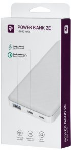 Батарея універсальна 2E PB1019AQC 10000mAh White (2E-PB1019AQC-WHITE)