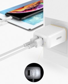 Зарядний пристрій JoyRoom L-2A12Z White with Micro USB (L-2A12Z White+MicroB)