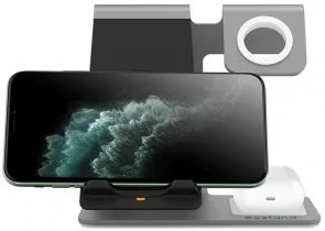 Фото: Бездротова зарядна станція Bestand Wireless charge iPhone / Apple Watch / AirPods - Gray (Ewke-G3n1) № 3 | KTC