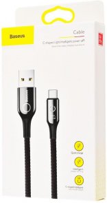 Кабель Baseus C-shaped Light Intelligent Power-off AM / Type-C 1m Black (CATCD-01)