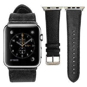 Фото: Ремінець JISON for Apple Watch 41/40/38mm - Leather Loop Band Black № 2 | KTC