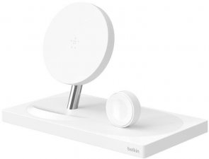 Док-станція Belkin 2in1 Wireless Pad/Stand/Apple Watch White (F8J234VFWHT-APL)