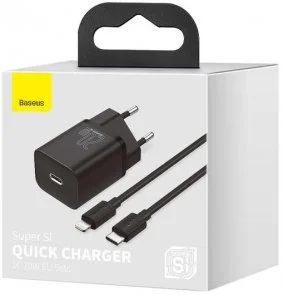 Фото: Зарядний пристрій Baseus Super Si Quick Charger 1C 20W Black with Type-C/Lightning (TZCCSUP-B01) № 3 | KTC