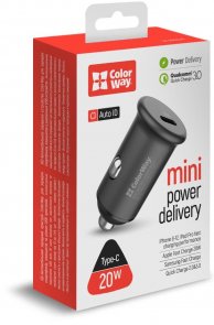 Зарядний пристрій ColorWay 1USB Type-C 20W Gray (CW-CHA028PD-GR)