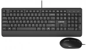 Фото: Комплект клавіатура+миша Canyon CNE-CSET4-RU Black № 3 | KTC