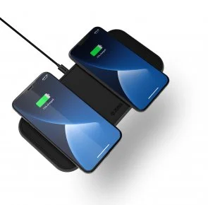 Фото: Бездротова зарядна станція Zens Dual Aluminium Wireless Charger with USB Black (ZEDC10B/00) № 3 | KTC