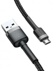 Фото: Кабель Baseus Cafule 1.5A AM / Micro USB 2m Grey/Black (CAMKLF-CG1) № 4 | KTC