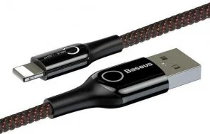Фото: Кабель Baseus C-shaped Light Intelligent Power-off AM / Lightning 1m Black (CALCD-01) № 5 | KTC