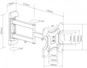 Кронштейн CHARMOUNT TV-22 Black