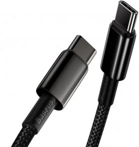 Фото: Кабель Baseus Tungsten Gold 100W CM / CM 1m Black (CATWJ-01) № 3 | KTC