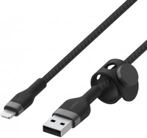 Фото: Кабель Belkin Braided Silicone AM / Lightning MFI 1m Black (CAA010BT1MBK) № 4 | KTC