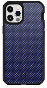 Чохол iTSkins for iPhone 12/12 Pro - Hybrid Carbon Blue (AP3P-HYBFS-BCBU)