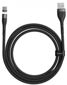Кабель Baseus Zinc Magnetic Safe Fast Charging 3A AM / Type-C 1m Gray/Black (CATXC-MG1)