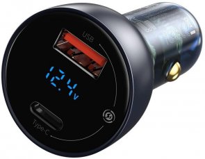 Зарядний пристрій Baseus Particular Digital Display QC PPS 65W Dual QC3.0 Dark Gray with Type-C 100W cable (TZCCKX-0G)