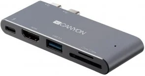 Фото: USB-хаб Canyon 5in1 DS-5 Dark Gray (CNS-TDS05DG) № 2 | KTC