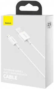 Фото: Кабель Baseus Superior Series Fast Charging 2.4A AM / Lightning 0.25m White (CALYS-02) № 5 | KTC