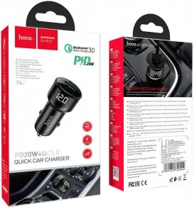 Фото: Автомобільний зарядний пристрій Hoco Z42 Light Road Black (Z42 Black) № 5 | KTC
