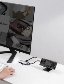 Фото: USB-хаб Baseus Metal Gleam Series 8in1 Gray (CAHUB-CV0G) № 7 | KTC