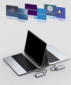USB-хаб 17PiN Metal Gleam Series 4in1 Space Gray (CAHUB-CY0G)