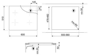 Індукційна варильна поверхня Smeg Universal (SI4642B)