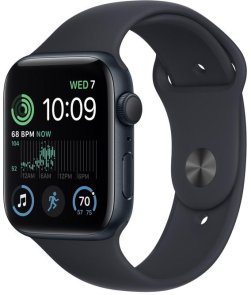Apple Watch Series SE 2 GPS 44mm Midnight Aluminum Case with Sport Band Midnight