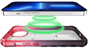 Чохол iTSkins for iPhone 14 Plus SUPREME R PRISM with MagSafe coral and black (AP4R-SUPMA-COBK)