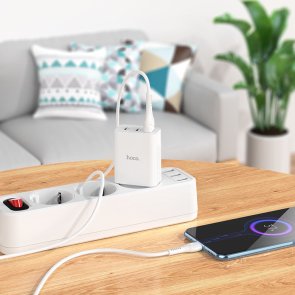 Зарядний пристрій Hoco C99A 20W White with Type-C cable (37052)