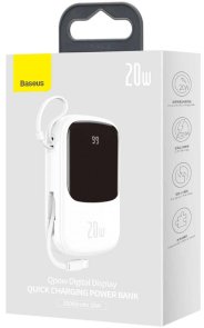 Батарея універсальна Baseus Qpow 20000mAh PD/QC 20W Lightning White (PPQD-H02)