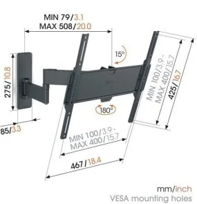 Фото: Кронштейн Vogels TVM 1443 Black (1814430) № 5 | KTC