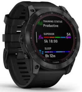 Смарт годинник Garmin Fenix 7X Sapphire Solar Black DLC Titanium with Black Band (010-02541-22)