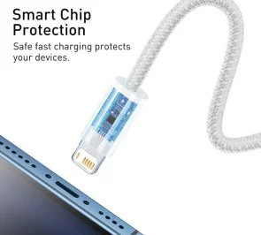 Фото: Кабель Baseus Dynamic Series Fast Charging Data Cable 2.4A AM / Lightning 1m White (CALD000402) № 4 | KTC