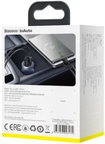 Фото: Автомобільний зарядний пристрій Baseus Particular Digital Display PPS Dual Quick Charger 65W Silver (CCKX-C0A) № 5 | KTC