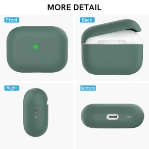 Фото: Чохол for AirPods Pro 2 - Silicon Case Two Parts Midnight Green № 4 | KTC