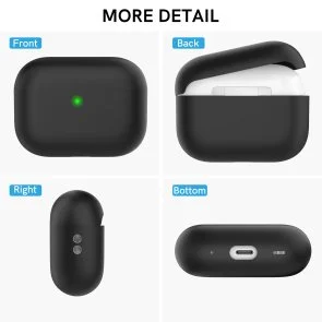 Фото: Чохол for AirPods Pro 2 - Silicon Case Two Parts Black № 4 | KTC
