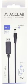 Фото: Кабель живлення ACCLAB USB-A / DC 5.5x2.1mm 5V/1.5A Black (1283126552816) № 4 | KTC
